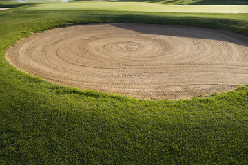 Fototapeta na wymiar Sand trap on the golf course