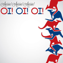Kangaroo line Australia Day card in vector format.