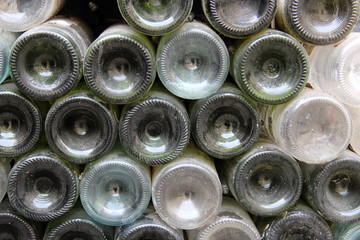 glass bottle bottoms/background of a mountain of glass bottles bottom ago
