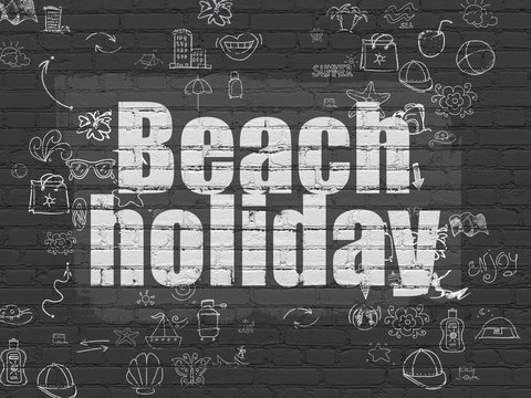 Travel concept: Beach Holiday on wall background