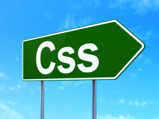 Software concept: Css on road sign background