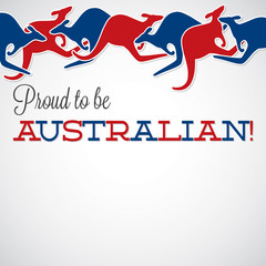 Kangaroo line Australia Day card in vector format.