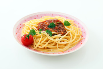 おいしそうなミートソーススパゲティ