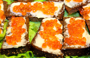  sandwiches red caviar