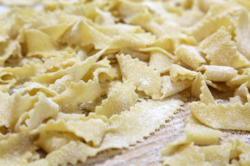 homemade fresh pasta closeup