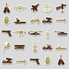 military theme simple stickers icons set eps10 © martin951