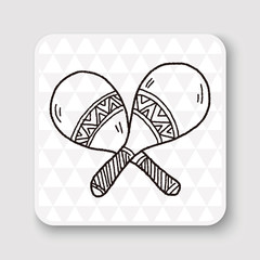Naklejka premium maracas doodle