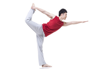 Young man doing yoga