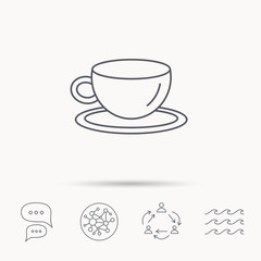 Coffee cup icon. Tea or hot drink sign.