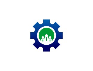 Gear business people logo