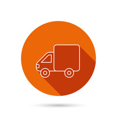 Delivery truck icon. Transportation car sign.