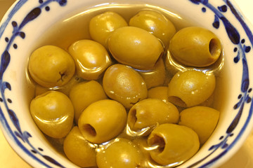 Delicious olives in their own juice