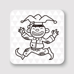 clown doodle drawing