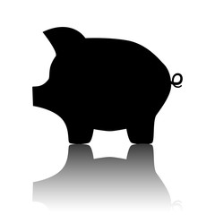Pig money bank icon