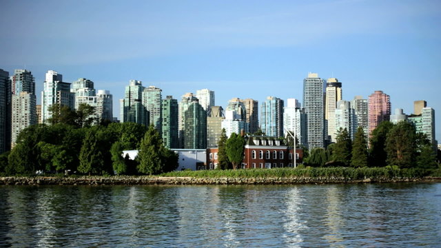 Vancouver Skyscrapers scenic Waterfront Harbor residential buildings Canada