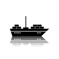 Obraz premium Ship icon isolated on white background. VECTOR illustration. 
