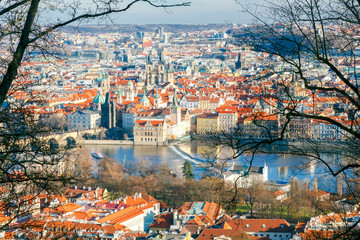 Fototapeta na wymiar Prague. View of the city from above.