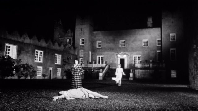 Two people discover woman's body in front of mansion at night