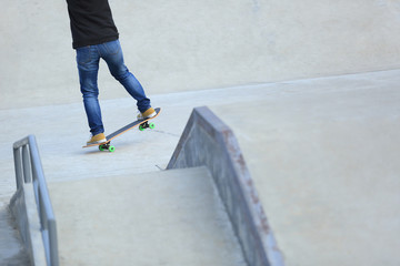 skateboarding at skatepark