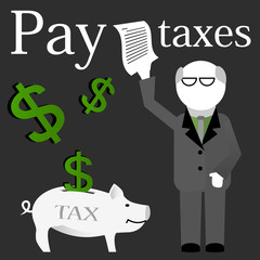 Businessman holding a paid tax receipt