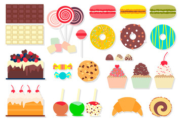 Set of sweet food icons.