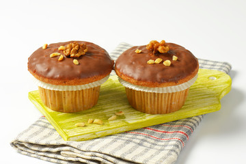 Chocolate glazed muffins