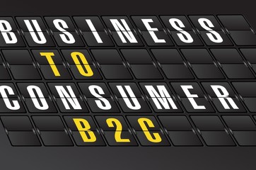 Obraz premium B2C sign on airport board background