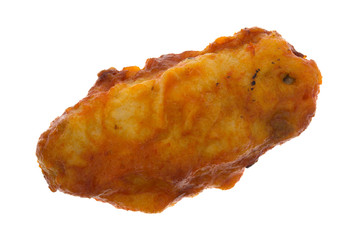 Buffalo flavor chicken wing on white background
