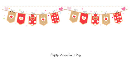 Fototapeta na wymiar Valentine Day hearts banner vector background