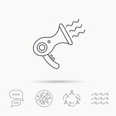 Fototapeta premium Hairdryer icon. Electronic blowdryer sign.