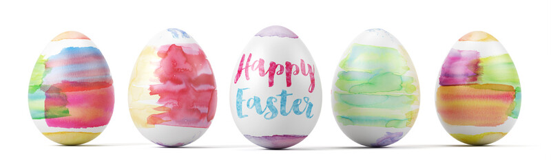 Happy Easter auf buntem Osterei