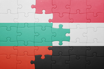 puzzle with the national flag of bulgaria and yemen