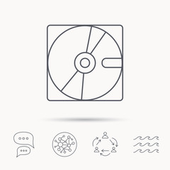 Harddisk icon. Hard drive storage sign.