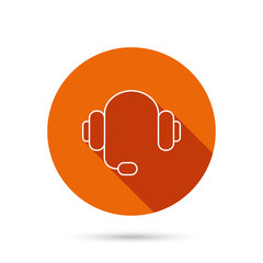 Fototapeta premium Headphones icon. Musical notes signs.