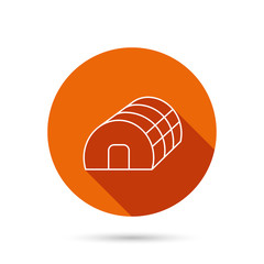 Greenhouse complex icon. Hothouse building sign.