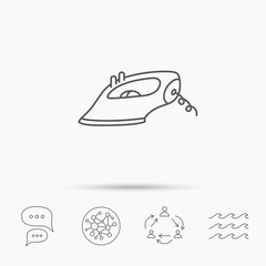 Fototapeta premium Iron icon. Ironing housework sign.