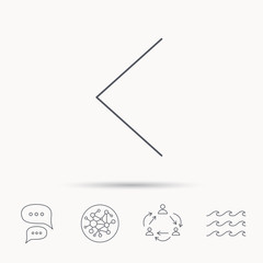 Left arrow icon. Previous sign.