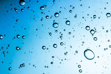 Blue bubble water gel background.