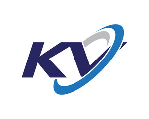 KV Letter Swoosh Visual Logo