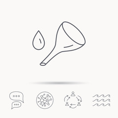 Oil change service icon. Fuel can with drop sign