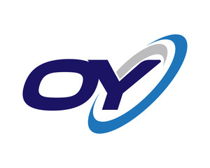 OY Letter Swoosh blue Logo