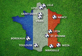 Fußball EM 2016 Frankreich – Infografik Spielorte