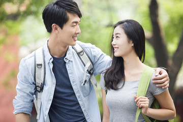 Young couple travelling at the Lama Temple