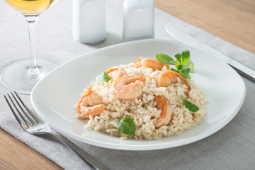 italian risotto with shrimps