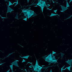 Abstract digital background with cybernetic particles