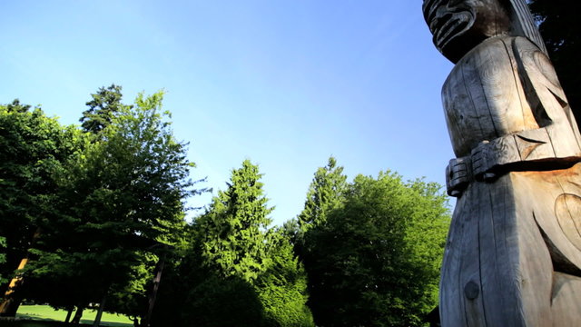 Traditional Indigenous Totem Pole Thunderbird Park Vancouver First Nation 