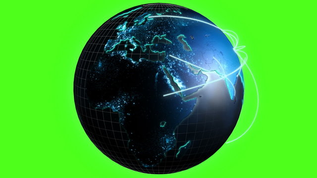 3D business cloud communication global motion graphics internet network America