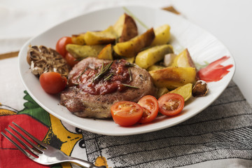 Pork steak with potato