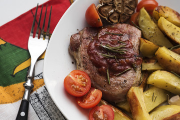 Pork steak with potato