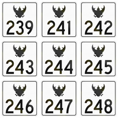 Collection of federal highway shields used in Thailand